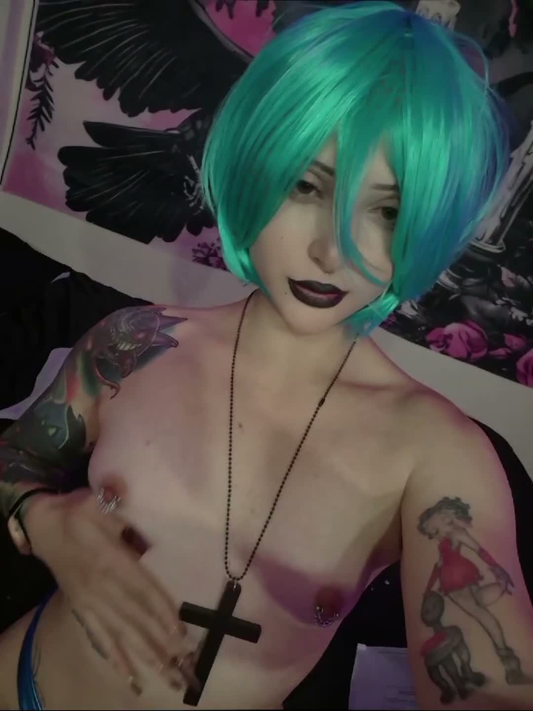 Cute Cosplay With Long Legs Tattoo